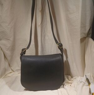 Vintage Cosch Black Leather Pouch Shoulder Bag